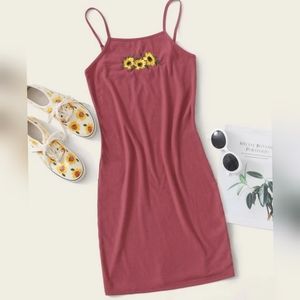 Sunflower Ribbed Dress (Plus Size)